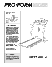 ProForm 985cd Coach Treadmill User Manual