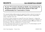 Sony SLV-D550P Note on use of PROGRESSIVE format