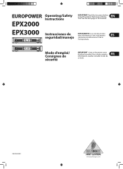 Behringer EUROPOWER EPX2000 Quick Start Guide