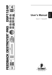 Behringer FEEDBACK DESTROYER PRO DSP1124P Manual