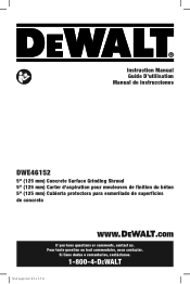Dewalt DWE46155 Instructional Manual - Type 1
