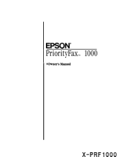 Epson PriorityFAX 1000 User Manual