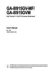 Gigabyte GA-8I915GV-MF Manual
