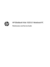 HP EliteBook Folio 1020 EliteBook Folio 1020 G1 Notebook PC Maintenance and Service Guide