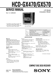 Sony HCD-GX570 Service Manual