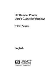 HP Deskjet 930p HP DeskJet 930C Series - (English) Windows Connect User's Guide