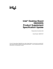 Intel D845GRG Intel Desktop Board D845GRG Product Supplement Specification Update
