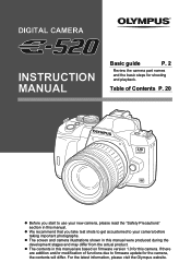 Olympus E520 E-520 Instruction Manual (English)