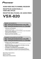 Pioneer VSX-820-K Owner's Manual