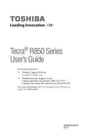 Toshiba Tecra R850-SP5172M User Guide