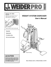 Weider Pro 4850 Canadian English Manual