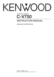 Kenwood C-V750 User Manual
