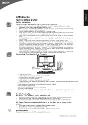 Acer AL1516W Quick Start Guide