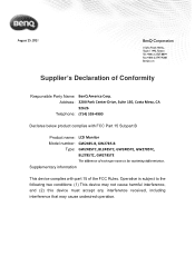 BenQ BL2785TC FCC SDoC Supplier s Declaration of Conformity-B