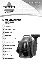 Bissell SpotClean Pro Portable Carpet Cleaner 3624 User Guide