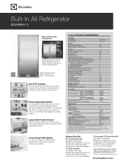 Electrolux EI32AR65JS Product Specifications Sheet (English)