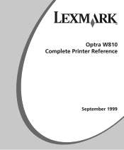 Lexmark W810n Complete Printer Reference (1.7 MB)