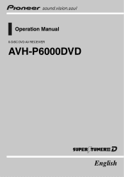 Pioneer AVHP6000D Owner's Manual