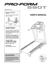 ProForm 590t Treadmill English Manual