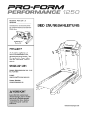 ProForm Performance 1250 Treadmill German Manual