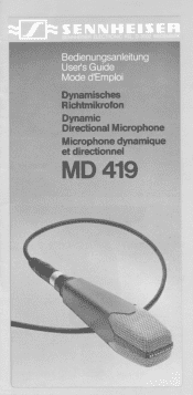 Sennheiser MD 419 Instructions for Use