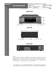 Sony SLV-679HF Dimensions Diagram