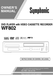 Symphonic WF802 Owner's Manual