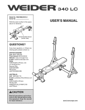 Weider 340 Lc Bench Uk Manual
