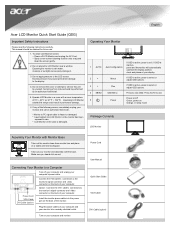 Acer AL2016W Quick Start Guide