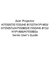 Acer H7550STz User Manual