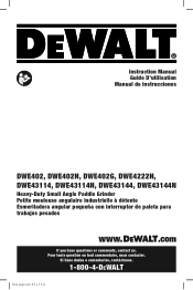 Dewalt DWE43114N Instruction Manual