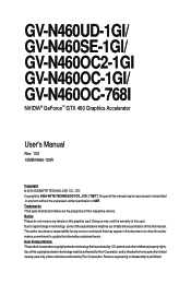Gigabyte GV-N460SE-1GI Manual