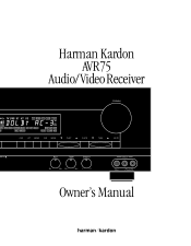 Harman Kardon AVR75 Owners Manual