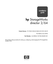 HP Surestore 64 FW 05.01.00 and SW 07.01.00 Director 2/64 Installation Guide (AA-RSNGC-TE/958-000289-001, June 2003)