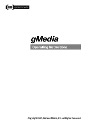 Sony PEG-S300 gMedia Operating Instructions
