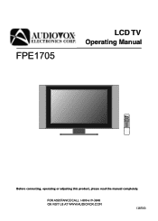 Audiovox FPE1705 User Manual
