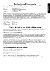 Epson WorkForce Pro WF-C529R Notices and Warranty for U.S. and Canada.