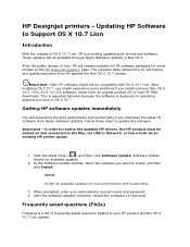HP DesignJet XL 3800 HP Designjet printers - Updating HP Software to Support OS X 10.7 Lion