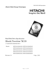 Hitachi 7K320 Specifications