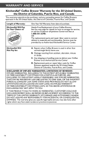 KitchenAid KCM0512SS Warranty Information