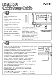 NEC NP-PH1000U Quick Setup Guide