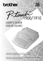 Brother International PT 1900 Users Manual - English and Spanish