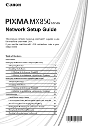 Canon MX850 Network Setup Guide