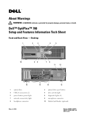 Dell OptiPlex 780 Setup and Features Information Tech Sheet (Desktop, Mini-Tower, Small Form Factor)