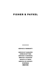 Fisher and Paykel OR30SCG4B1 Service and Warranty Booklet