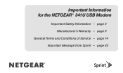 Netgear 341U Important Information Booklet