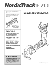 NordicTrack E7.0 Elliptical French Manual