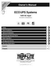 Tripp Lite ECO750UPS Owner's Manual for ECO UPS Systems 932806