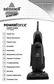 Bissell PowerForce® Bagged Vacuum 71Y7V User Guide - English