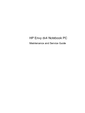 HP ENVY dv4t-5300 HP Envy dv4 Notebook PC Maintenance and Service Guide